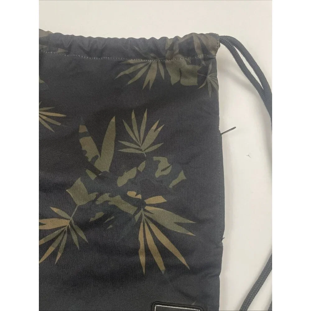 Billabong Drawstring Backpack Gym Sports Yoga Black Gray Canvas